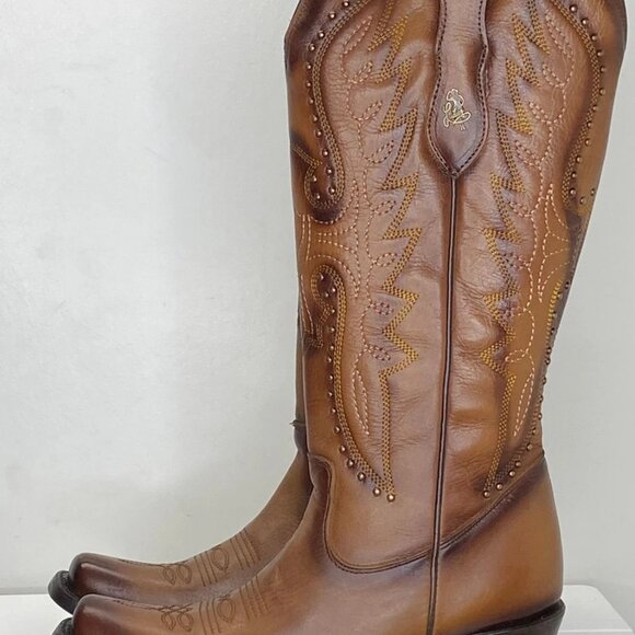 NEW EL MALCREADO Women’s Brown Cowgirl Boots – Size 8– High Block Heel Round Toe - Picture 7 of 8